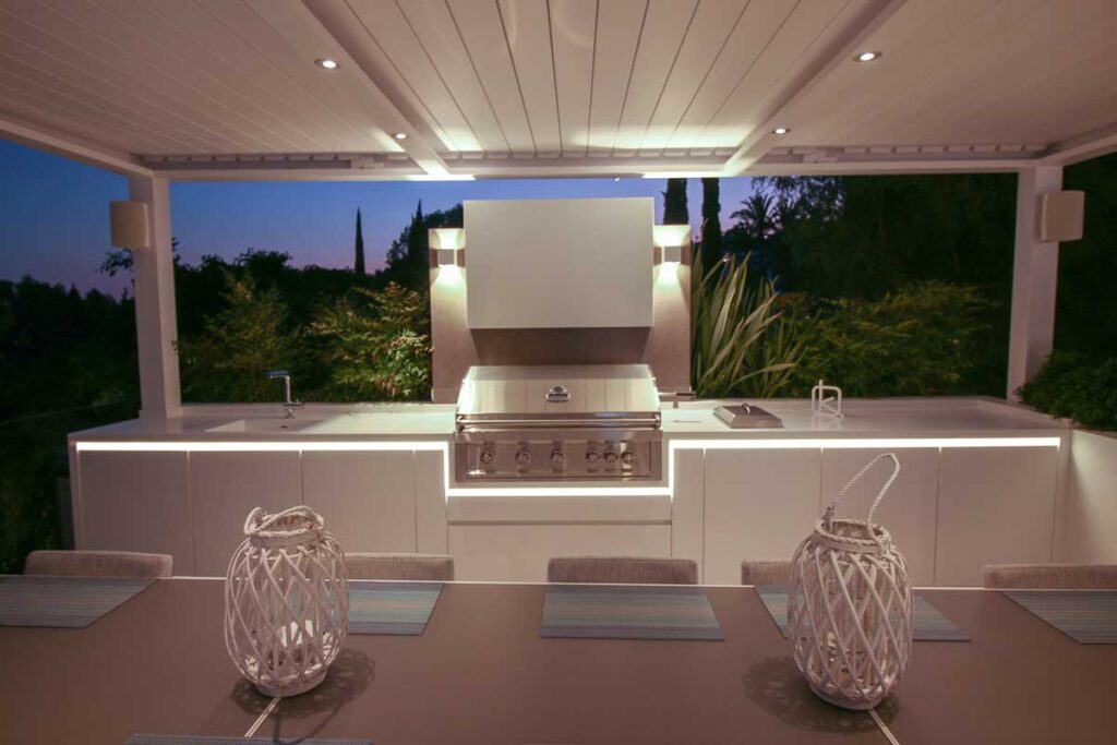 outdoor barbecue area decoration