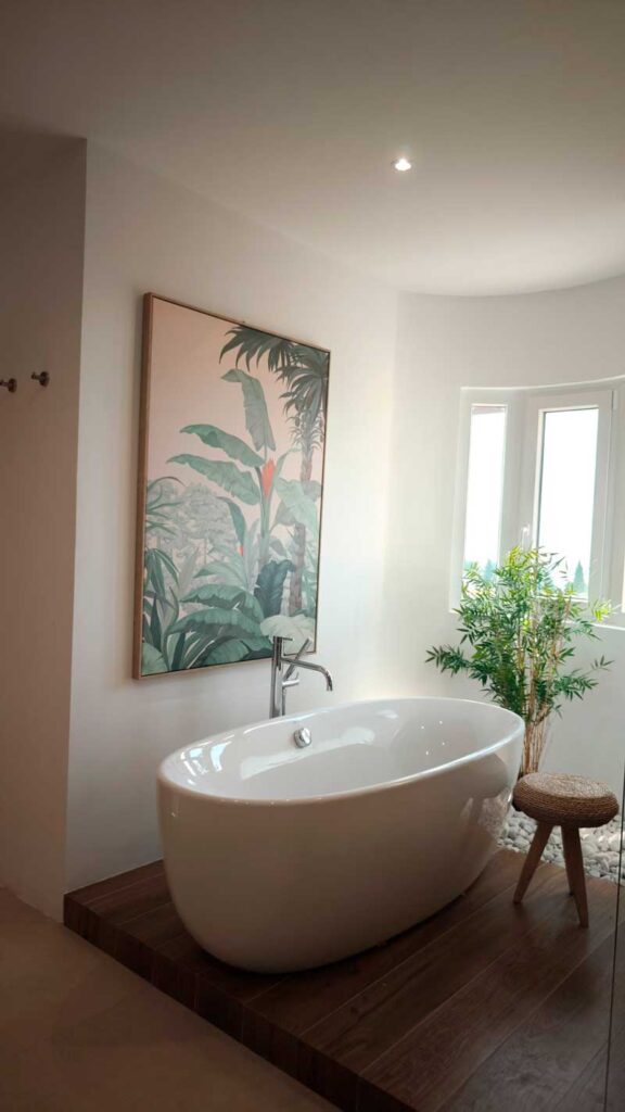 spa bathroom with a bathtub | Kubic Design Solutions