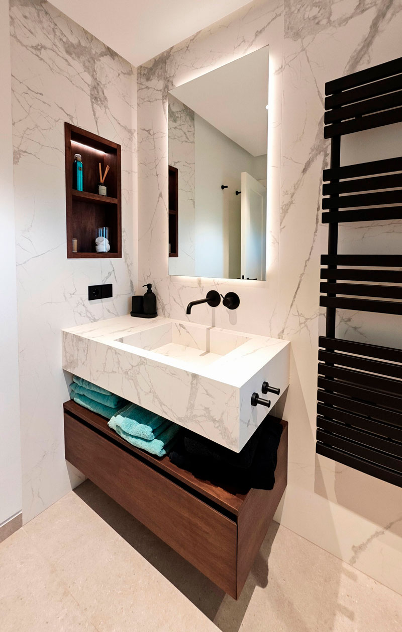 Complete bathroom renovation with custom-made cabinetry